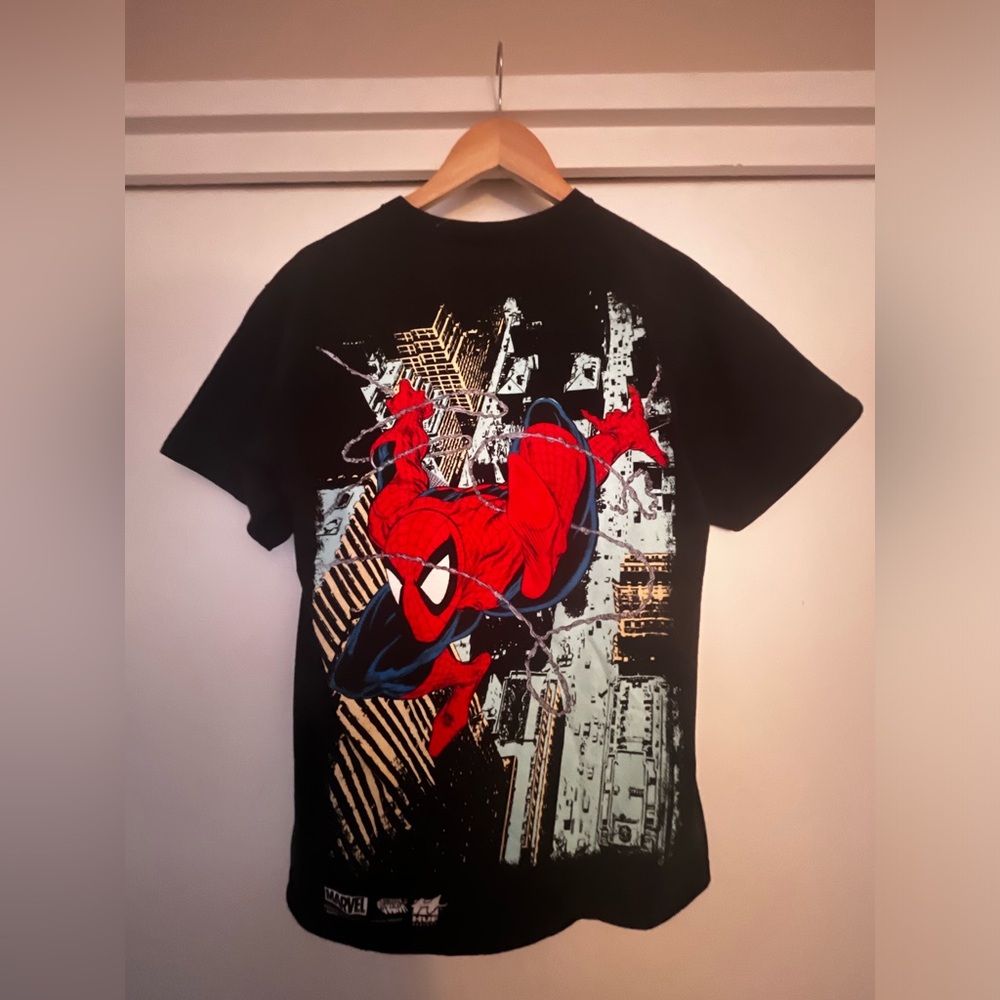 HUF x Spiderman graphic tee back print